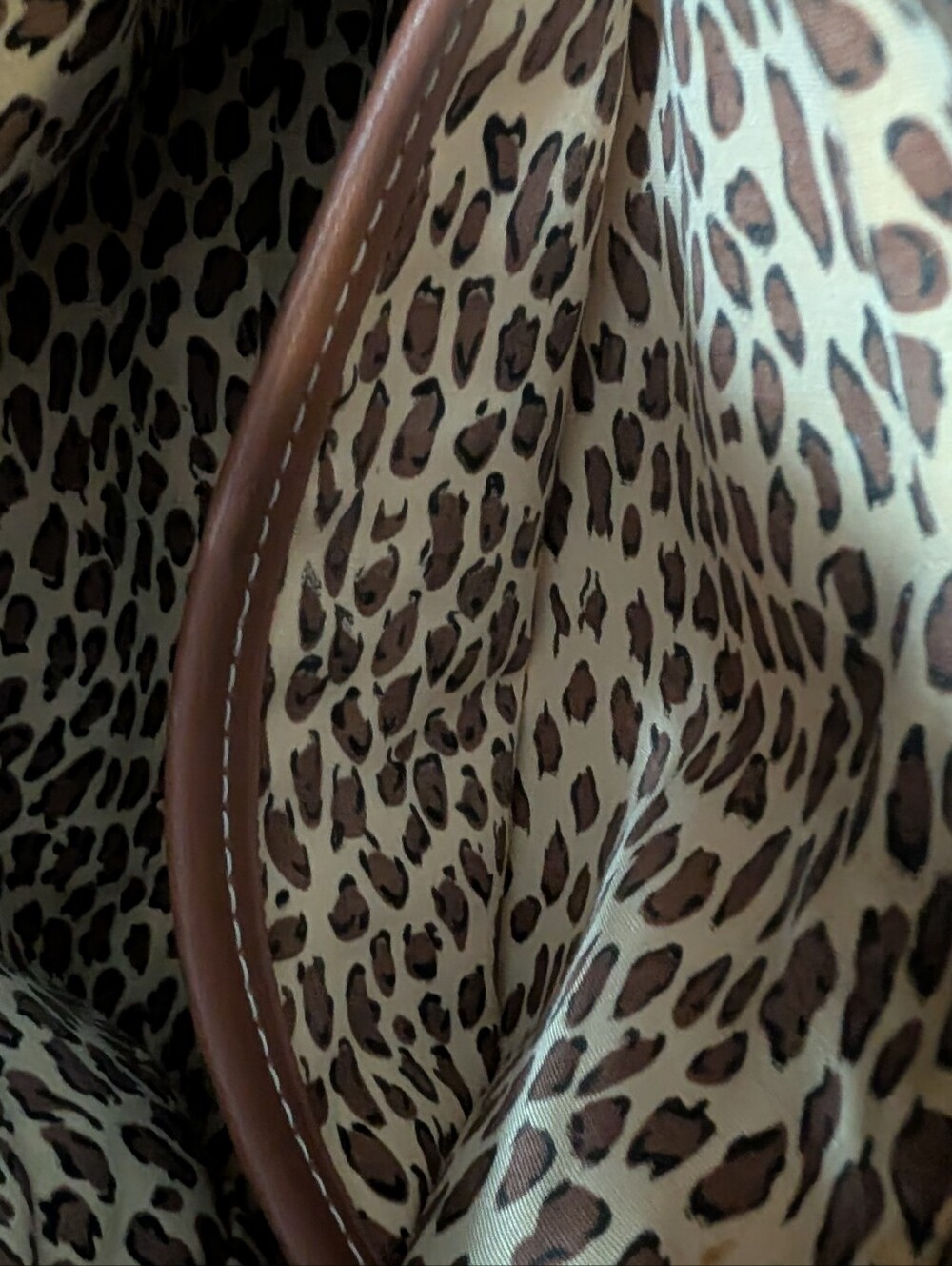 Etienne Aigner Y2K Woven Basket Purse Leather Trim Leopard Print Interior - Picture 8 of 10